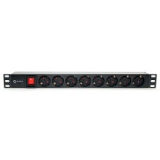 5bites PDU819P-08 Блок розеток 8S / PVC / SWITCH / 1U / 19"
