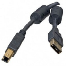 5bites UC5010-030A Проф. Кабель USB2.0, AM/BM, зол.разъемы, ферр.кольца, 3м., черный