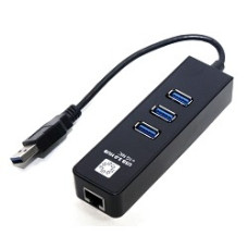 5bites UA3-45-04BK Сетевой адаптер 3*USB3.0 / RJ45 10/100/1000 Мбит/с