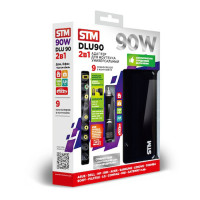 Адаптер питания универсальный от сети STM для ноутбуков DLU90, 90W, EU AC power cord& Car Cigaratte Plug, USB 2.1A