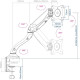 Кронштейн ARM Media LCD-T21 Vesa до 100x100 15-32' max 7кг white для одного монитора с газовой пружиной