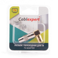 Разьем Cablexpert TVPL-08 ,TV (мама) позолоченный, латунь OD8.5, 90 градусов, блистер
