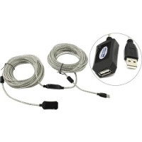 Aopen/Qust Кабель-адаптер USB2.0-repeater, удлинительный активный <Am->Af> 20м (ACU823-20M) [6938510851345]