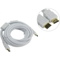 Aopen Кабель HDMI 19M/M ver 2.0, 5М, 2 фильтра, белый <ACG711DW-5M>[4895182204195]
