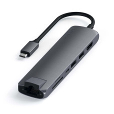 Satechi [ST-UCSMA3M] Адаптер USB-C Type-C Slim Multiport with Ethernet Adapter. Цвет серый космос