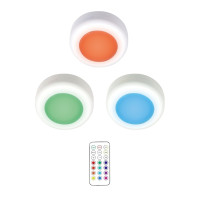 ARTSTYLE CL-W3X06RGB Автономный светодиодный светильник белый, комплект из 3-х шт. и пульта ДУ, круг., настенный, бесконтактный