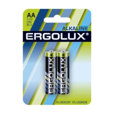 Ergolux LR6 Alkaline BL-2 (LR6 BL-2, батарейка,1.5В) (2 шт. в уп-ке)