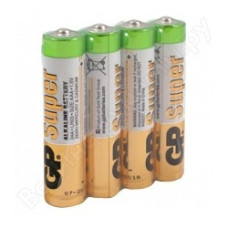 GP Super Alkaline 24ARS (в спайке) LR03, 4 шт AAA (4шт. в уп-ке)