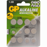 Набор батареек GP ACM01-CR12 (А76 (110мАч) 4 шт.; 164 (8мАч) 2 шт.; 186 (70мАч) 2 шт.; 189 (44мАч) 2 шт.; 192 (24мАч) 2 шт.) 12шт