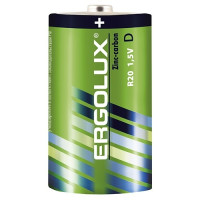 Ergolux R20 SR2 (R20SR2, батарейка,1.5В) (2 шт. в уп-ке)