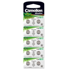 Camelion G13 BL-10 Mercury Free (AG13-BP10(0%Hg), 357A/LR44/A76 батарейка для часов) (10 шт. в уп-ке)
