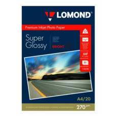 Фотобумага Lomond A4, 270гр, 20л Белый высокоглянцевое для струйной печати ( 1106100 )