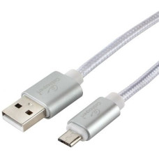 Кабель USB 2.0 Cablexpert CC-U-mUSB01S-3M, AM/microB, серия Ultra, длина 3м, серебристый, блистер