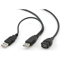 Cablexpert Кабель удлинитель USB2.0 Pro 2xAM/AF, 1.8м, экран, черный, пакет (CCP-USB22-AMAF-6)