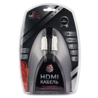 Кабель HDMI Cablexpert, серия Platinum, 4,5 м, v2.0, M/M, позол.разъемы, металлический корпус, нейлоновая оплетка, блистер (CC-P-HDMI02-4.5M)