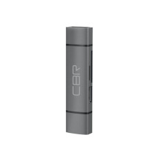 USB Type-C/USB 3.0 (2 в 1) Card reader CBR Gear, до 5 Гбит/с, microSD/T-Flash/SD/SDHC/SDXC, доп.выход USB 3.0 хаб, поддержка OTG, алюминиевый корпус