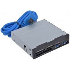 USB 2.0 Card reader SDXC/SD/SDHC/MMC/MS/microSD/xD/CF + 2 порта USB 3.0 (черный) [GR-152UB]