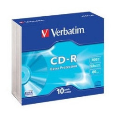 Verbatim Диски CD-R 700Mb 48-х/52-х (Slim case, 10шт.) [43415]