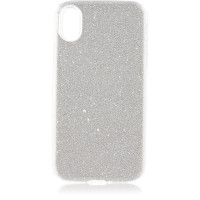 Чехол Brosco Shine, накладка для Apple iPhone Xr, серебристый