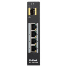 D-Link DIS-100G-5PSW/A1A Промышленный неуправляемый коммутатор с 4 портами 10/100/1000Base-T, 1 портом 1000Base-X SFP, функцией энергосбережения и поддержкой QoS (4 порта с поддержкой PoE)
