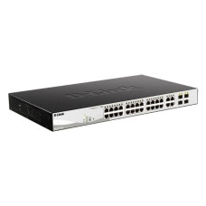 D-Link DGS-1210-28P/F3A Настраиваемый L2 коммутатор с 24 портами 10/100/1000Base-T и 4 комбо-портами 100/1000Base-T/SFP (24 порта PoE 802.3af/at, PoE-бюджет 193 Вт)