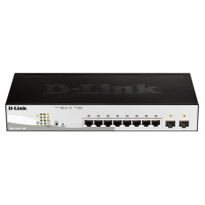 D-Link DGS-1210-10P/FL1A Управляемый L2 коммутатор с 8 портами 10/100/1000Base-T и 2 портами 1000Base-X SFP (8 портов PoE 802.3af/at, PoE бюджет 65 Вт)
