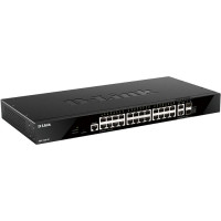 D-Link DGS-1520-28/A1A Управляемый L3 стекируемый коммутатор с 24 портами 10/100/1000Base-T, 2 портами 10GBase-T и 2 портами 10GBase-X SFP+