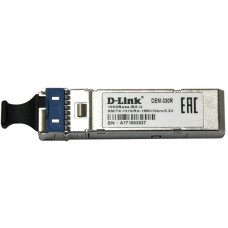 D-Link 330R/10KM/A1A WDM SFP-трансивер с 1 портом 1000Base-BX-U (Tx:1310 нм, Rx:1550 нм) для одномодового оптического кабеля (до 10 км, разъем LC)