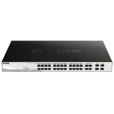 D-Link DGS-1210-28MP/F3A Настраиваемый L2 коммутатор с 24 портами 10/100/1000Base-T и 4 комбо-портами 100/1000Base-T/SFP (24 порта PoE 802.3af/at, PoE-бюджет 370 Вт)