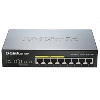D-Link DGS-1008P/E1A Неуправляемый коммутатор с 8 портами 10/100/1000Base-T (4 порта PoE 802.3af/at, PoE-бюджет 80 Вт)