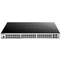 D-Link DGS-1510-52XMP/A1A PROJ Настраиваемый L2+ стекируемый коммутатор с 48 портами 10/100/1000Base-T и 4 портами 10GBase-X SFP+ (48 портов PoE 802.3af/at, PoE-бюджет 370 Вт; 740 Вт с DPS-700)