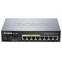 D-Link DGS-1008P/F1A Неуправляемый коммутатор с 8 портами 10/100/1000Base-T (4 порта PoE 802.3af/at, PoE-бюджет 80 Вт)