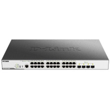 D-Link DGS-3000-28XMP/B1A Управляемый L2 коммутатор с 24 портами 10/100/1000Base-T и 4 портами 10GBase-X SFP+ (24 порта PoE 802.3af/at, PoE-бюджет 370 Вт)