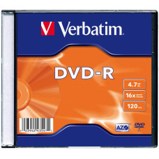 Оптический диск DVD-R Verbatim 4,7Gb 16x SlimCase (43547) 20шт