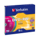 Оптический диск DVD+RW Verbatim 4,7Gb 4x Slim Case Color 43297 5шт