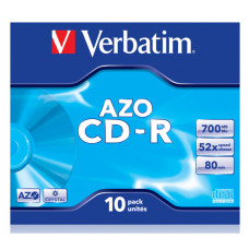 Оптический диск CDR Verbatim DL 700Mb 52x Jewel Case (43327)10шт