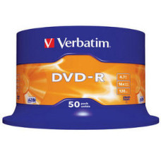 Оптический диск DVD-R Verbatim 4,7Gb 16x CakeBox (43548) 50шт