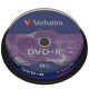 Оптический диск DVD+R диск Verbatim 4,7Gb 16x CakeBox (43498) 10шт
