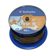 Verbatim Диски DVD-R 4.7Gb 16х, Wide Photo InkJet Printable, 50шт, Cake Box (43533/43649)
