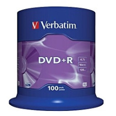Verbatim Диски DVD+R 4.7Gb 16-х, 100шт, Cake Box (43551)