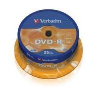 Verbatim Диски DVD-R 4.7Gb 16-х, 25шт, Cake Box (43522)
