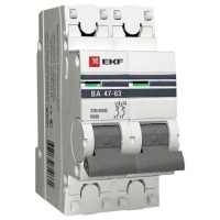 EKF mcb4763-6-2-50B-pro Автоматический выключатель 2P 50А (B) 6кА ВА 47-63 EKF PROxima