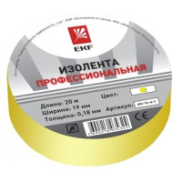 EKF plc-iz-a-y Изолента класс А (профессиональная) (0,18х19мм) (20м.) желтая EKF PROxima