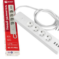 EKF RCE-2-WF Умный удлинитель EKF Connect PRO Wi-Fi c USB