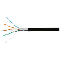 SkyNet Кабель Premium FTP outdoor 4x2x0,51 на тросу, медный, FLUKE TEST, кат.5e, однож., 100 м, box, черный [CSP-FTP-4-CU-OUTR/100]