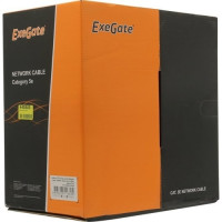 Exegate EX281811RUS Кабель Exegate FUTP4-C5e-CU-S24-IN-PVC-GY-305 FTP 4 пары кат.5e медь, 24AWG, экран, бухта 305м, серый, PVC