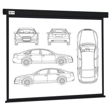 Экран Cactus Wallscreen CS-PSW-213X213-BK, 213х213 см, 1:1, настенно-потолочный черный
