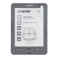 Digma K1 6" E-ink HD Pearl 758x1024 600MHz 128Mb/4Gb/SD/microSDHC темно-серый(1389695)