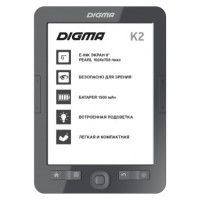 Digma K2 6" E-ink HD Pearl 758x1024 600MHz/4Gb/microSDHC/frontlight темно-серый (1406109)