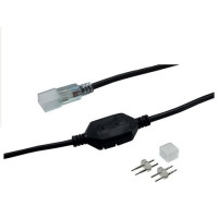 Rexant 142-000 Установочный комплект для LED ленты 220В SMD 2835, до 100м (шнур питания 8А, заглушка, коннектор)